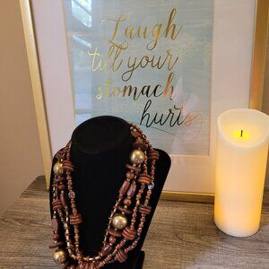 Wooden statement necklace